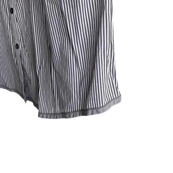 Max VOLMARY Diamonds And Pearls Striped Button Front Shirt Blue White 14 - Picture 4 of 11